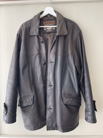 Herren-Lederjacke dunkelbraun Gr. 52