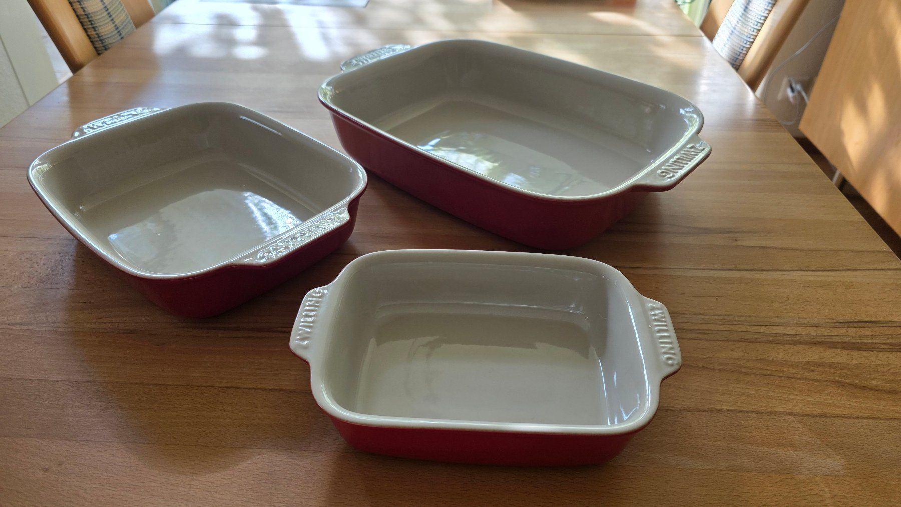 Zwilling Teglie da forno: Ofenform "Zwilling" 3er Set rot/creme – Usato da Wettswil venduto da Schnuebe 1