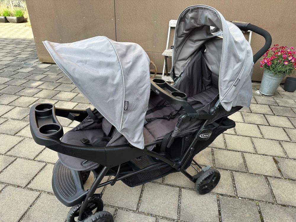 Poussette double Graco Stadium Duo titanium (D'occasion) à Giffers