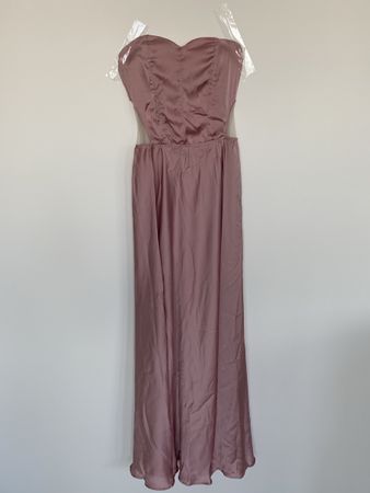 Abendkleid Seide rosé Gr. 34 mit Cut-Outs - neuwertig!