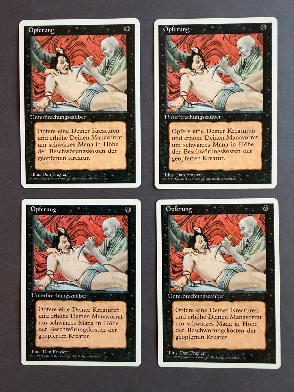 Magic The Gathering Sammelbilder & Trading cards: 4x Opferung // Foreign White Bordered // Magic – Gebraucht aus Binz von Tempelritter