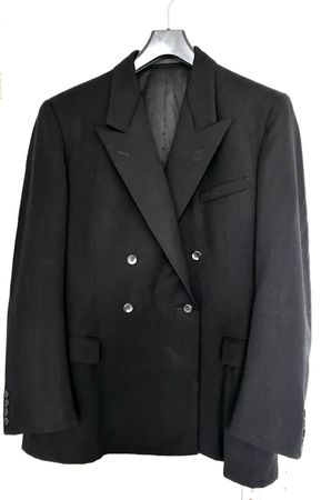 Schwarzer Vintage Schurwoll Herren-Blazer Tuch A.G. Luzern