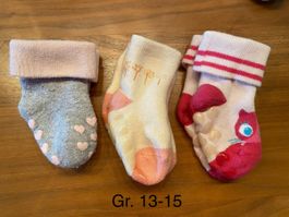 3 Paar Antirutsch Socken, Mädchen, Gr. 13-15 🎀