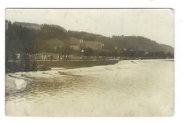 alte sw Fotokarte Reussausflug im Aargau/ungelaufen