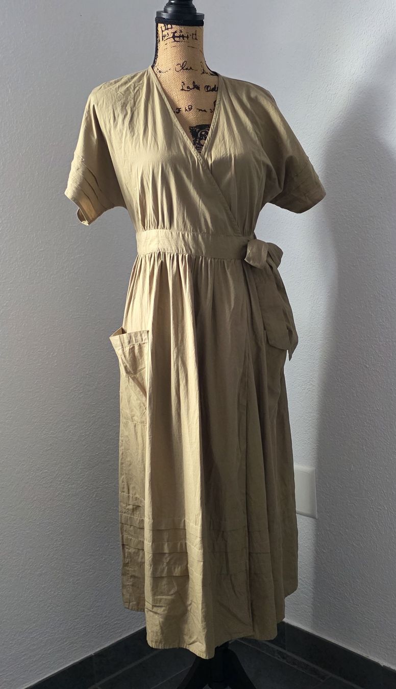 Vestiti: Baumwoll Kleid, Gr. 34/8, beige, Neu – Nuovo (secondo la descrizione) da Rheinsulz venduto da Gilea 1
