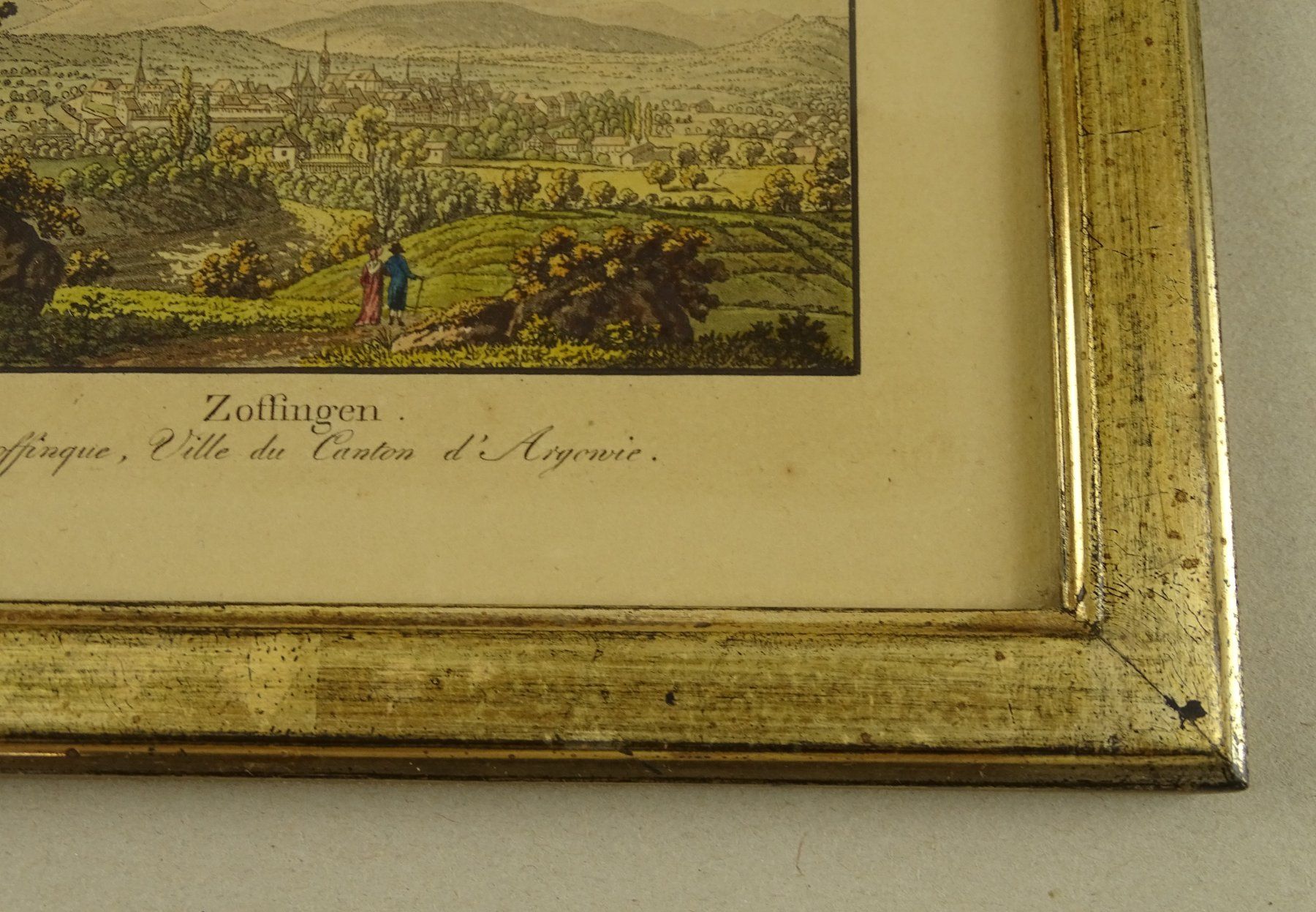 Incisioni: ZOFINGEN, AARGAU, AQUATINTA UM 1840 – Usato da Grüningen venduto da Kartensammler 5