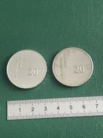 32 Gramm Feinsilber, 2 Stück 20.- Fr. vom Jahr 1991. Selten