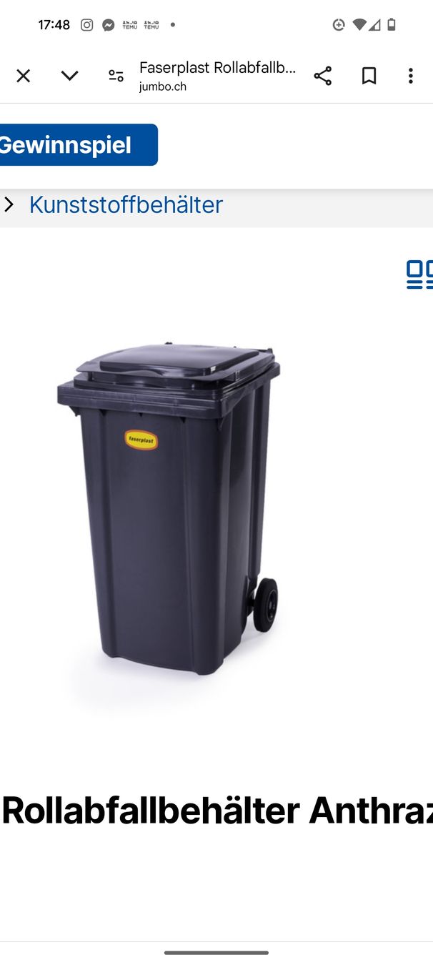 Sonstiges für Büro & Gewerbe: Abfall Roll-abfall Container  Storage 240 L neu – Neu und originalverpackt aus Kloten von Ronusa01 1