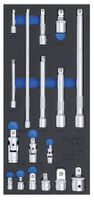 Werkstattwagen module: Verlängerung, Adapter, Gelenk, 17tlg.