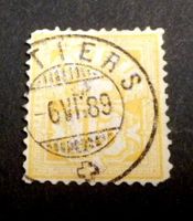 ZNr.63A, Vollstempel von Môtiers  6. VI. 89, Eck-Zahnfehler