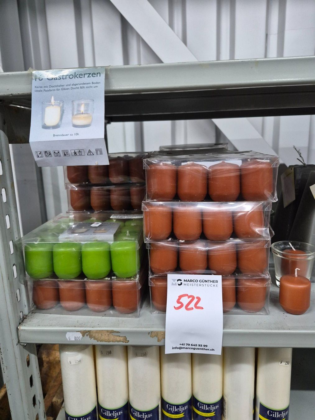 Kerzen: 522 Posten Kerzen aus Liquidation – Neu (gemäss Beschreibung) aus Derendingen von Meisterstuecke