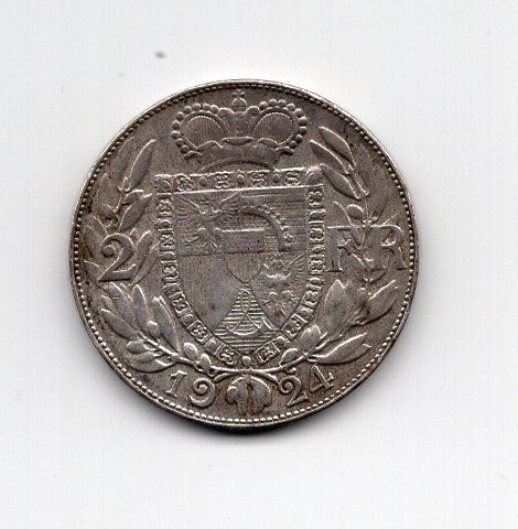 Tutti le monete: (1845) FL, 2 Franken 1924, vz – Usato da Rüthi (Rheintal) venduto da erdnuessli1