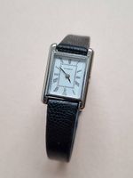 Bucherer vintage Damenuhr 18K Weissgold Lederarmband