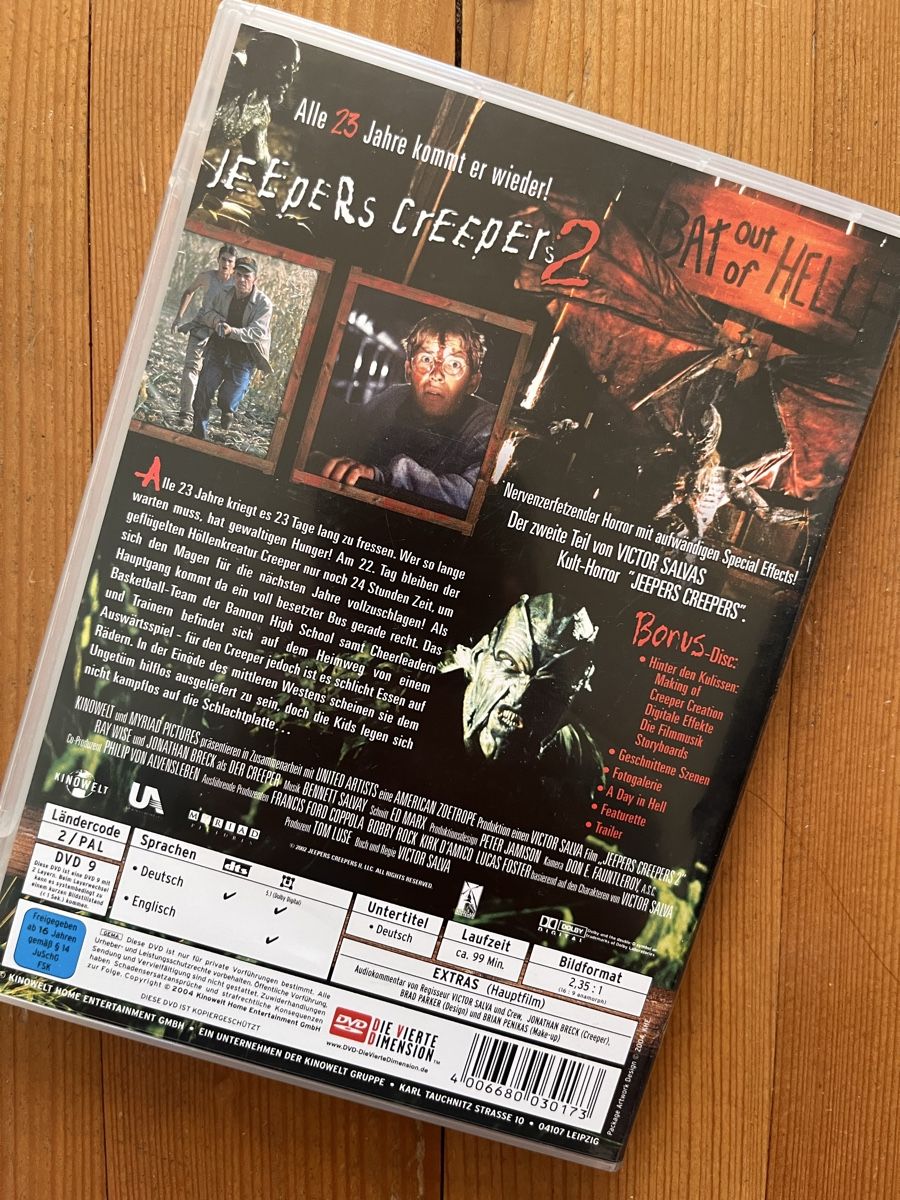 Tutti i DVDs: JEEPERS CREEPERS 2 - 2 Disc Edition – Usato da Inkwil venduto da RetrOhyeah_Schweiz 1