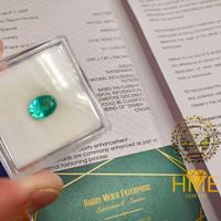 3.11 cts ZAMBIA SMARAGD EMERALD minor Oil / ZERTIFIKAT