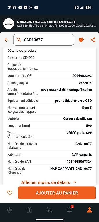 Toutes les pièces auto: Filtre à particule neuf – Neuf avec emballage d'origine à Bouloz par Walky33 3