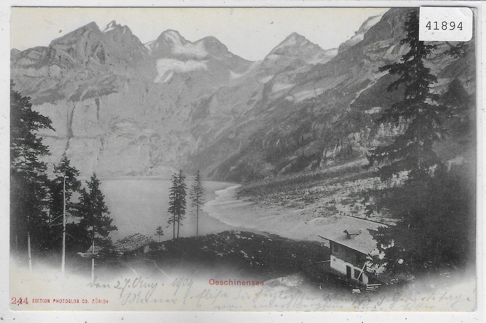 Cartoline postali: Oeschinensee 1904 – Usato da Ettingen venduto da Kartenplanet