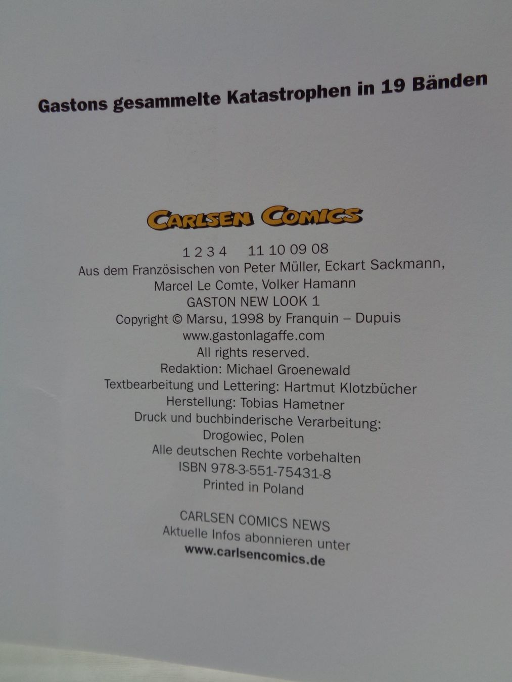 Fumetti: Gaston - New Look 1 - Carlson 2008 – Usato da Chur venduto da Oregano1 2