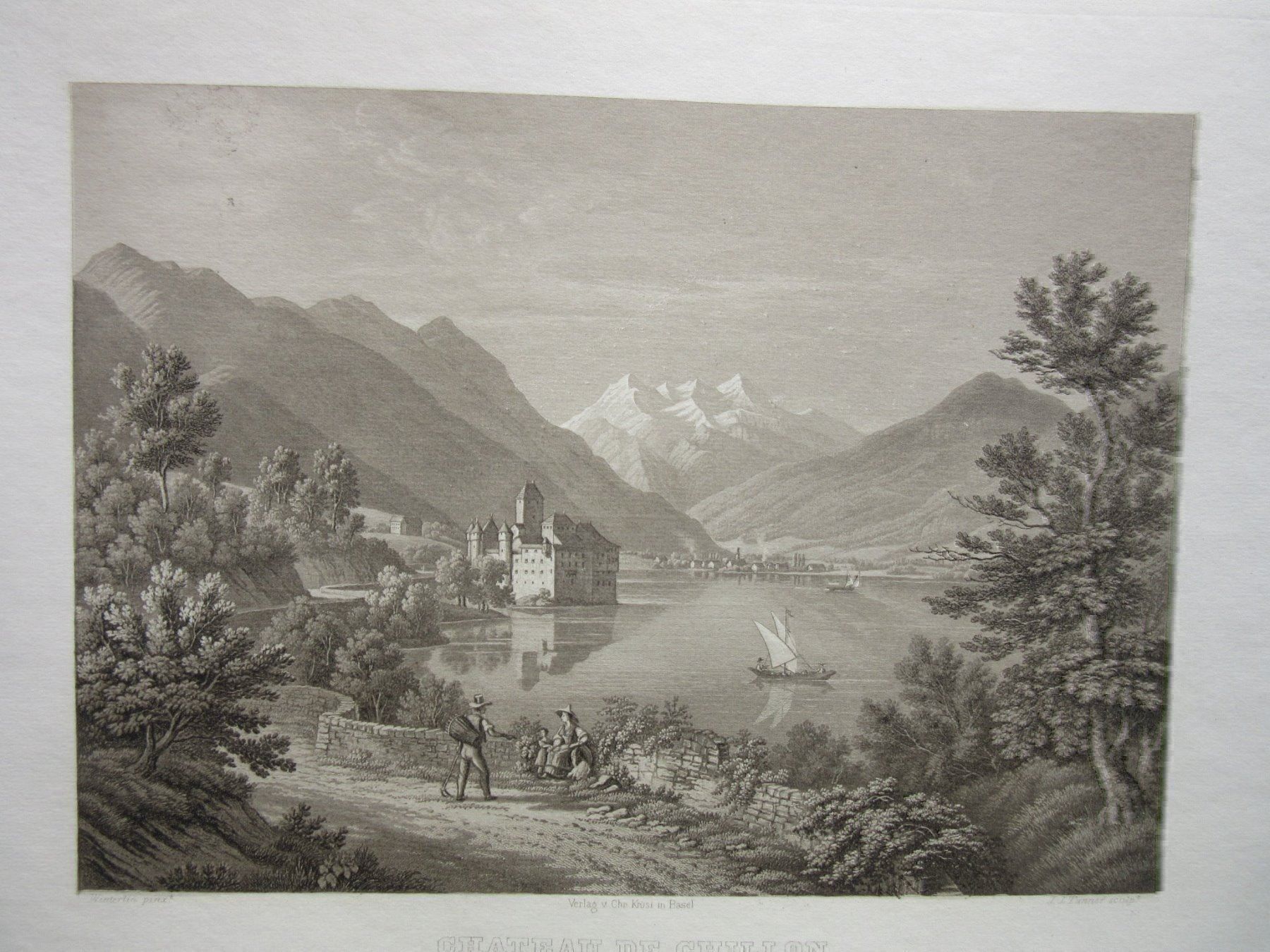 Incisioni: SCHLOSS CHILLON   AQUATINTA – Usato da Gersau venduto da grafik-kunst