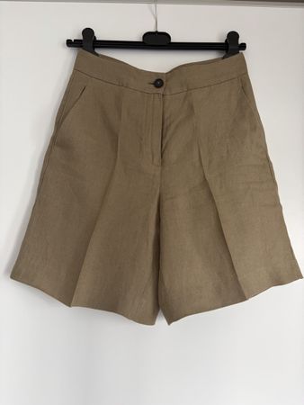 Shorts aus Leinen von Massimo Dutti beige Gr. 36 Neuwertig