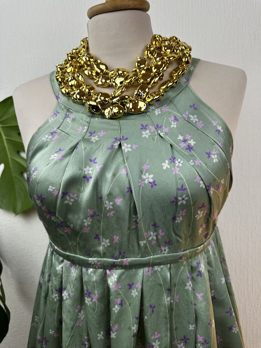 Vestiti: Robe verte à fleurs en soie , taille S  – Nuovo (secondo la descrizione) da Châtelaine venduto da Alexandra.jankowski 2