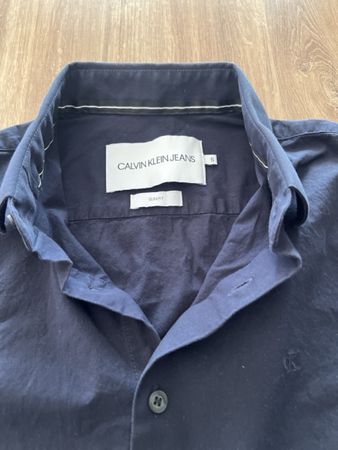Calvin Klein Jeans Hemd dunkelblau Grösse S Slim Fit