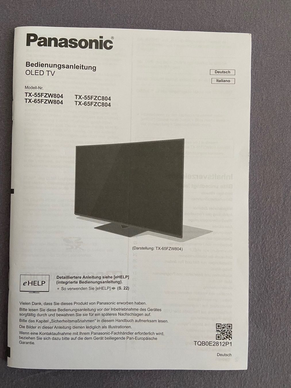 Panasonic Fernseher: Flachbild Panasonic 55 FZC804 – Gebraucht aus Sursee von paum 3