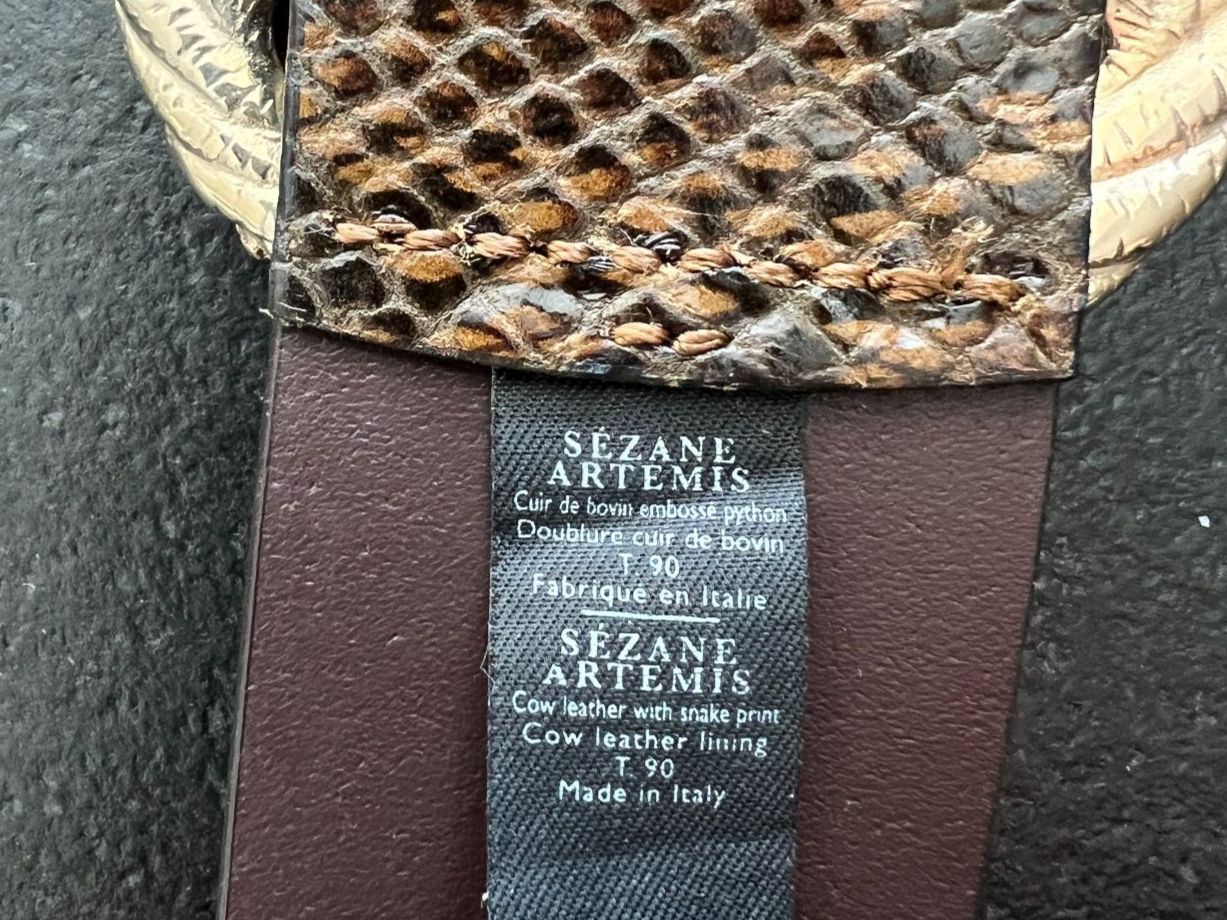 Sezane Cinture: Sézane · Ceinture Artemis · Kaki python – Usato da Crissier venduto da ChamoNova 5