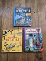 3x Kinder Bücher: Mein Tieratlas, Geisterschloss, Meereswelt