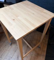 Bartisch IKEA BJÖRKUDDEN mit Rollen 70x70cm