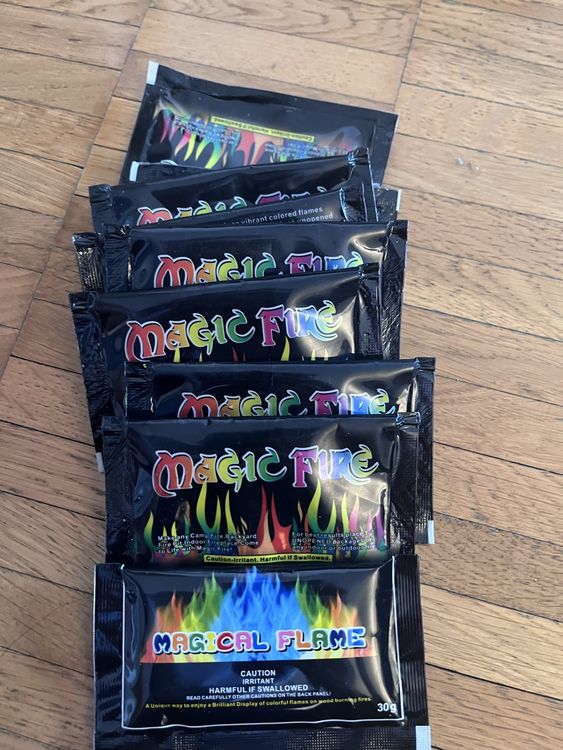 Magic Fire Farbpulver Set - 6x10g Bunte Feuerfarben Für Halloween & Weihnachten