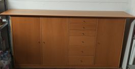 Grosse Massivholz‑Kommode / Sideboard, 188 cm breit