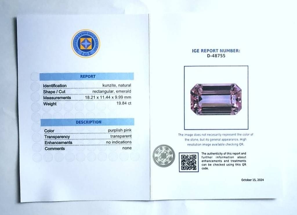 Edelsteine: Kunzite Naturelle 19.84 ct - Rose Violacé – Gebraucht aus La Neuveville von Esteban_BDM 4