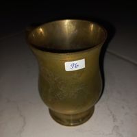 Antike Nickel versilbert Becher mit Gravur, Vintage Zustand
