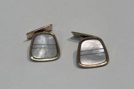 Elegante Manschettenknöpfe Perlmutt, vintage, vergoldet