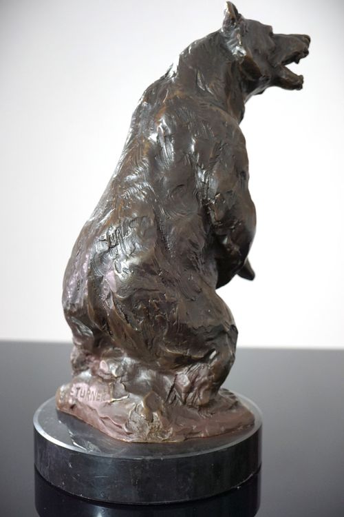 Braunbär Skulptur Aus Kalt Gegossenem Kunstharz – Handbemalte Deko Für Lodge & Wohnzimmer