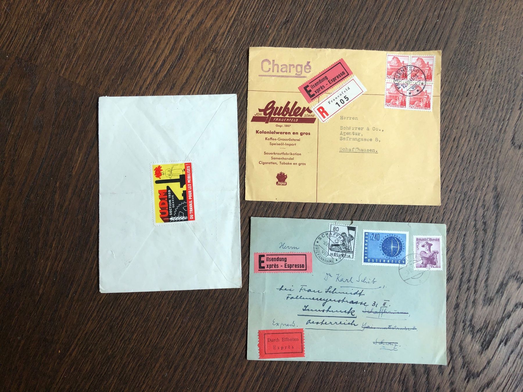Tutti i francobolli: 7 Belege SCHWEIZ - aus Archiv – Usato da Lufingen venduto da Rac0 2