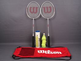 WILSON BADMINTON  2er Set mit Federballen 5er Set.
