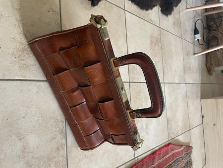 Handtasche Damen Retro Leder Antik geflochten