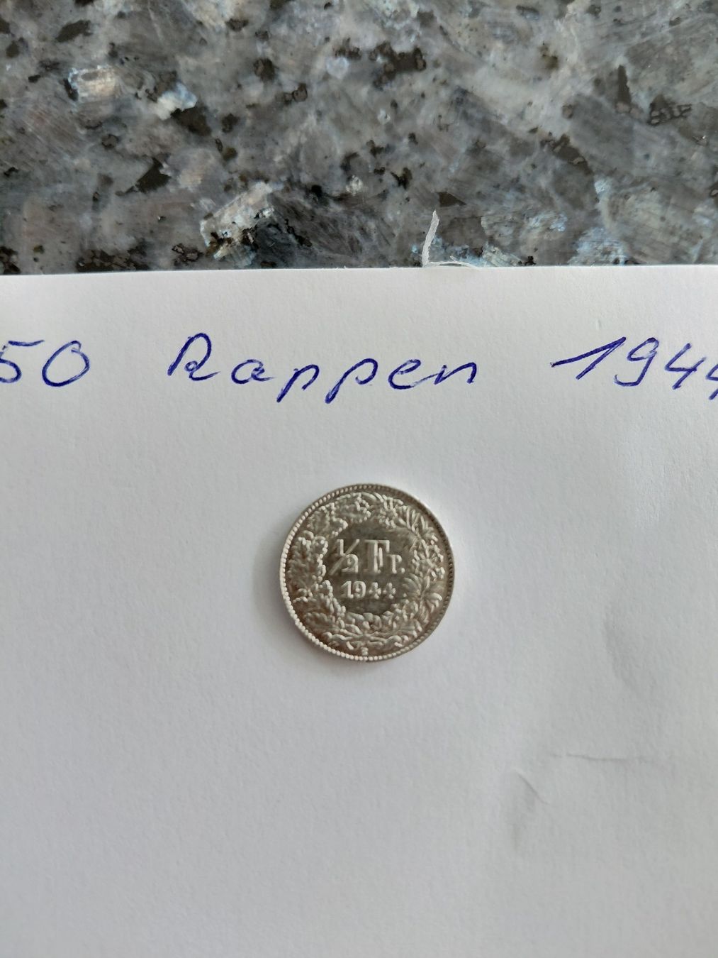 Tutti le monete: 50 Rappen 1944 sehr schön – Usato da Bonaduz venduto da topolino052