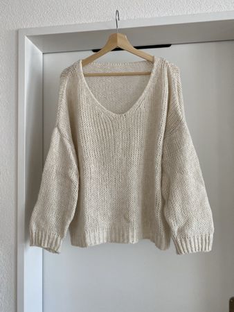 Strickpullover beige grob gestrickt