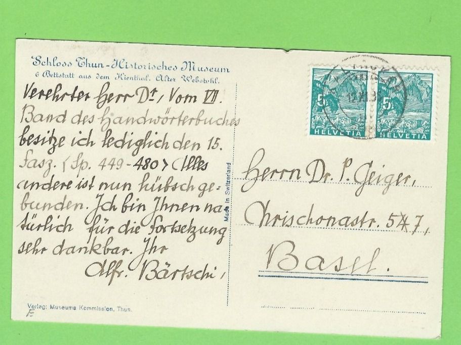 Cartes postales: Schloss Thun, Historisches Museum – D'occasion à Zürich par t24_de 1
