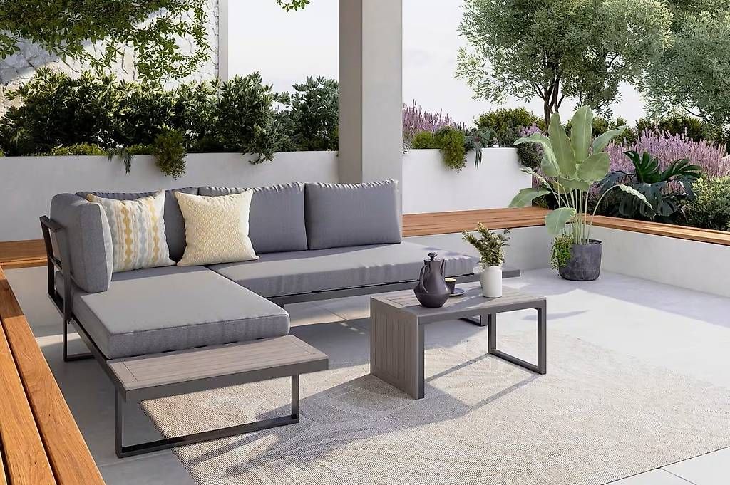 Set de table et chaises: LOUNGEGARNITUR 182/252 cm Aluminium – D'occasion à Einsiedeln par martin92 1