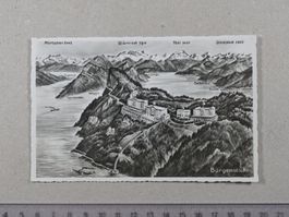 Bürgenstock, Vogelschaukarte, 1941, Poststempel, Obbürgen