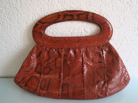 Handtasche echtes Schlangenleder - 70er Jahre Rarität!