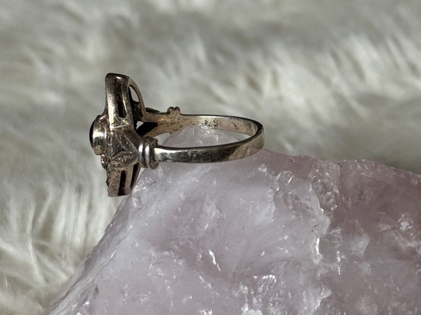 Anelli: Vintage Silberring 925 mit schwarzem Stein – Usato da Istighofen venduto da Ringparadies 1