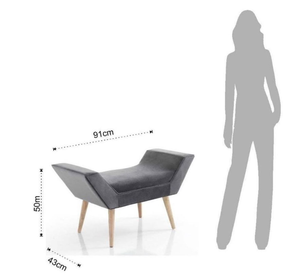 Panchine: Banc Tomasucci en velours gris, design moderne. – Nuovo (secondo la descrizione) da La Chaux-de-Fonds venduto da kel_9khc 3