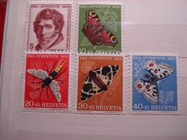 Satz Pro Juventute 1955, **, Schmetterlinge