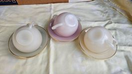 Servizio da tè x6 pp in 3 colori Arcopal France
