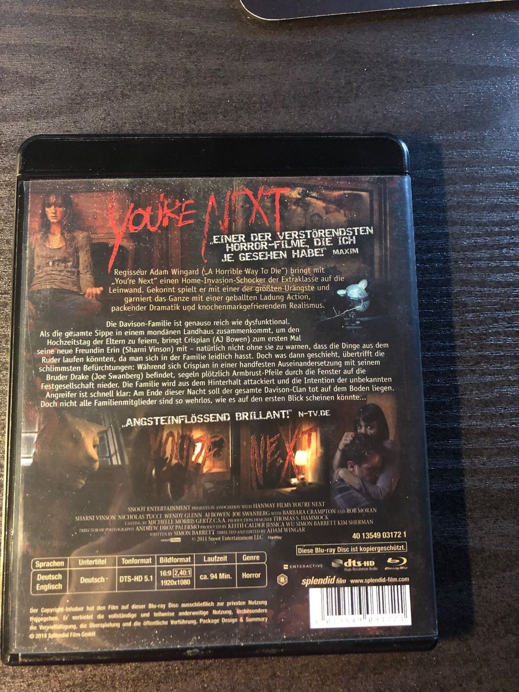 Tutti i DVDs: You're Next - Horrorfilm - Blu-ray Disc – Usato da Schübelbach venduto da Dolly990_2 1